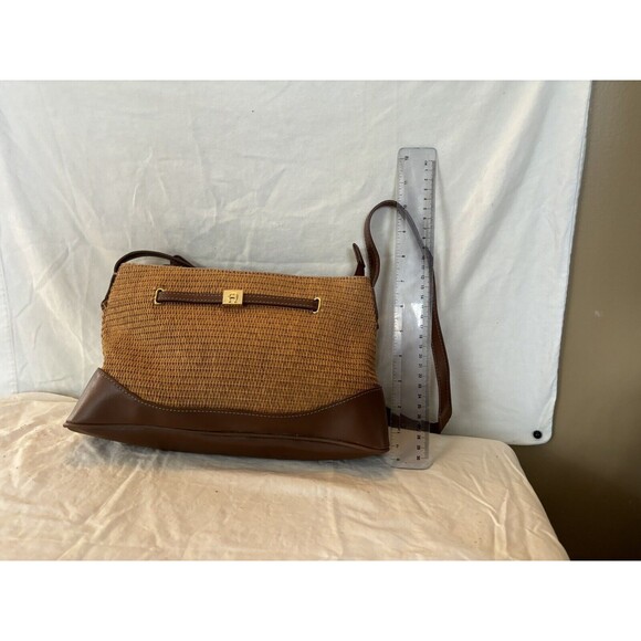 Etienne Aigner Woven Purse Tan And Brown - Picture 4 of 12